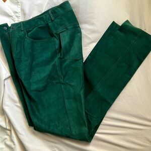 Bushwhacked green suede jeans  size 8